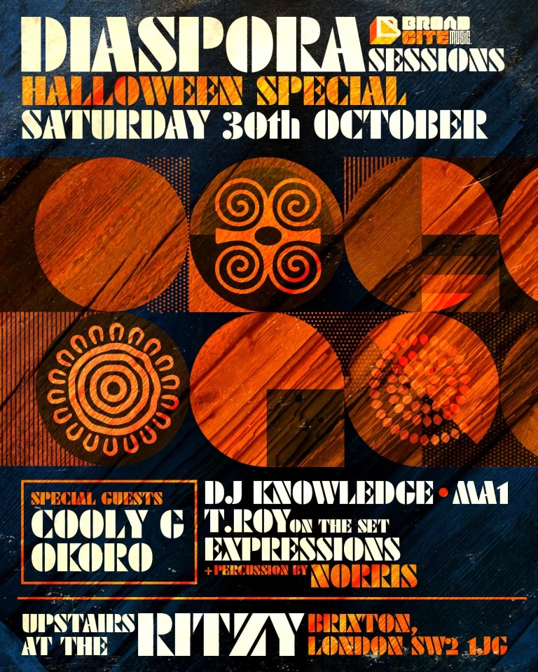 DIASPORA SESSIONS – Halloween party!! with COOLY G + OKORO